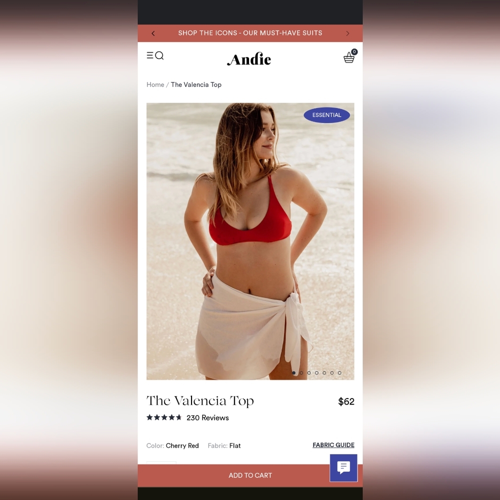 Andie Swim Valencia Top in Cherry Red